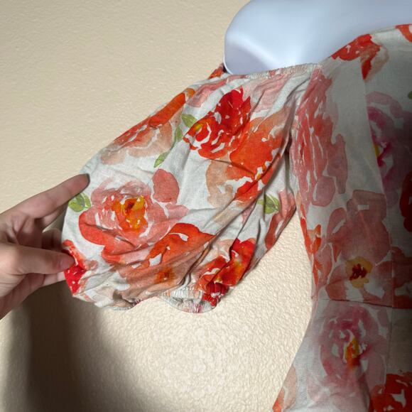 charlie holiday | floral off shoulder puff sleeve women's mini dress sz XS - Picture 3 of 9